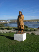 Statue of a Selk'nam (original inhabitant of Tierra del Fuago)